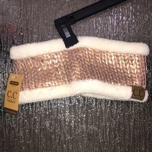Rose gold shimmer CC Sherpa headband